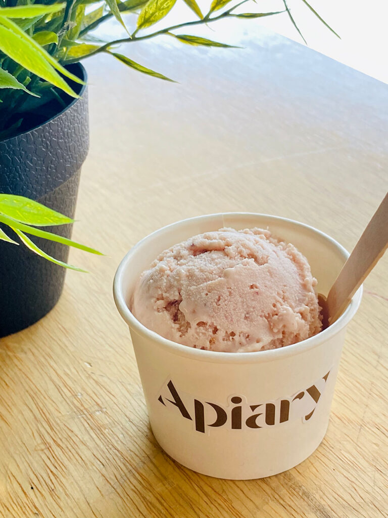 Caramelized Strawberry ice cream from Apiary ice creamery