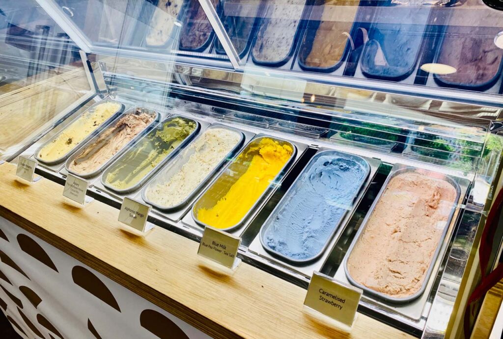 Selection of ice creams from Apiary Ice Creamery